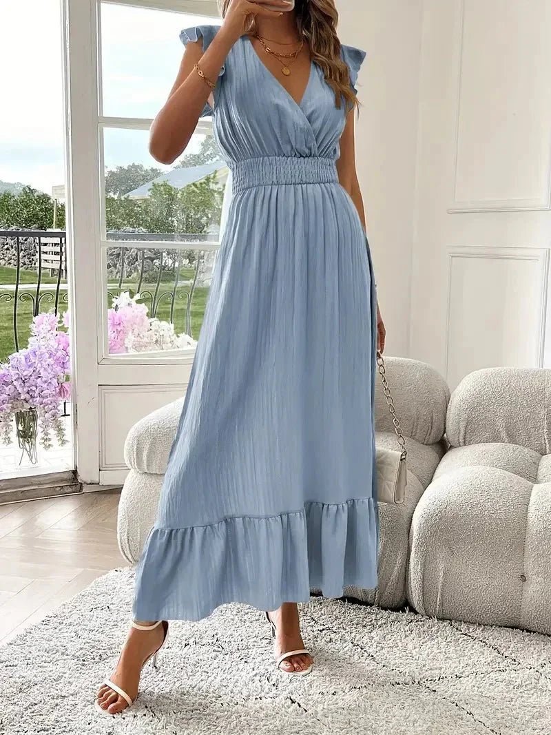 SOKYND Dahlia V-Neck Ruffle Swing Dress DressesSOKYND-143767-BLA-S-09655BlackS