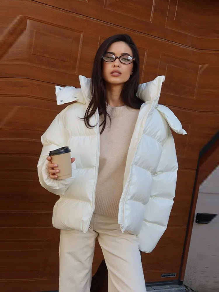 SOKYND Davina Hooded Puffer Jacket Coats & JacketsJy1767356248747648532BlueS