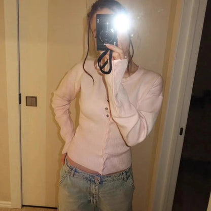 SOKYND Elena Buttoned Slim Cardigan CardiganSOKYND-421975-WHI-S-62743WhiteS