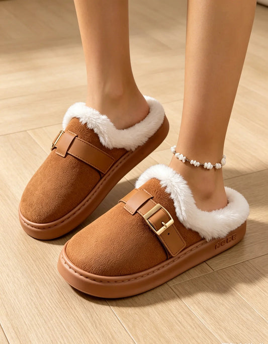 Ella Faux Fur Lined Suede Slippers