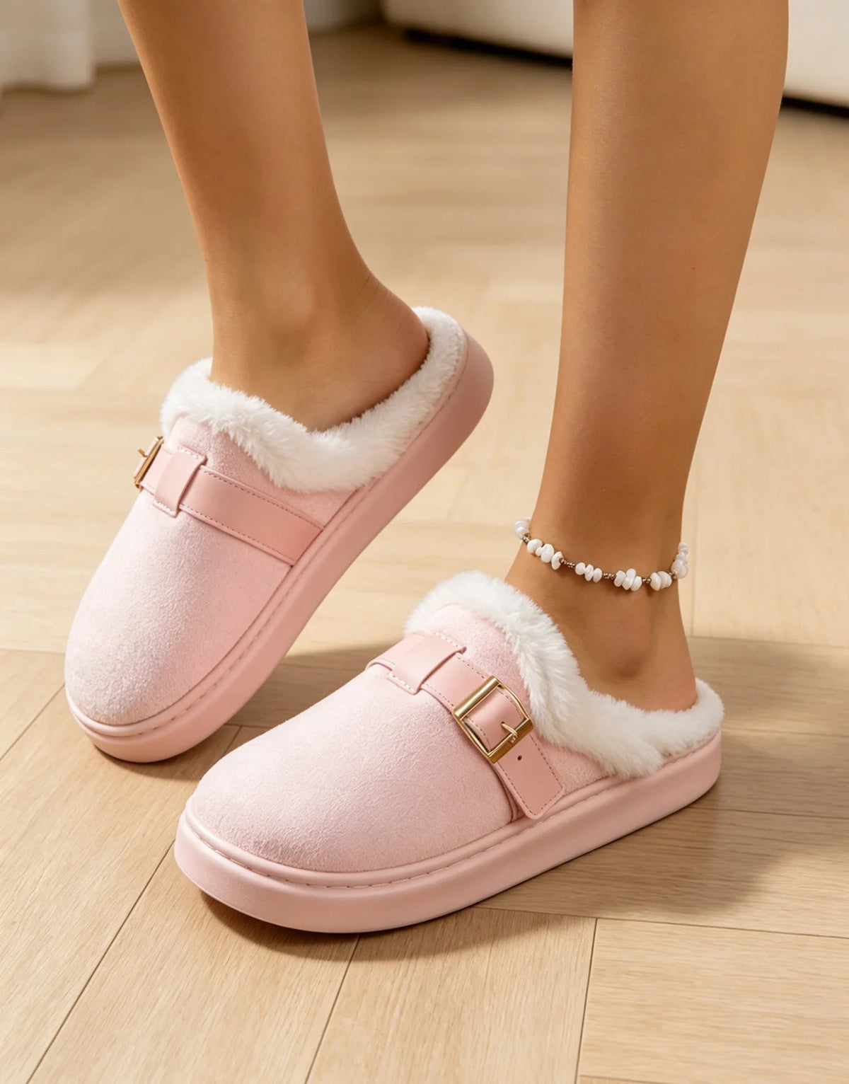 SOKYND Ella Faux Fur Lined Suede Slippers ShoesSOKYND-386711-PIN-3637-92727Pink36-37