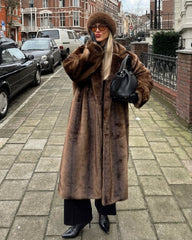 Ellen Faux Fur Long Overcoat