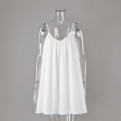 SOKYND Emery Spaghetti Strap Flowy Mini Dress DressesSOKYND-505623-WHI-S-29271WhiteS