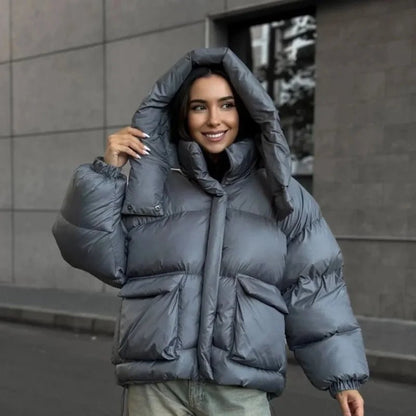 SOKYND Emilia Hooded Puffer Jacket JacketSOKYND-956119-GRE-M-68023GreyM