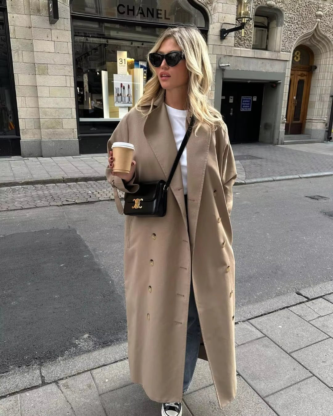 SOKYND Esther Classic Double Breasted Trench Coat CoatSOKYND-187735-BEI-M-65559BeigeM