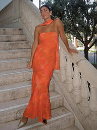 Esther Strapless Mesh Maxi Dress