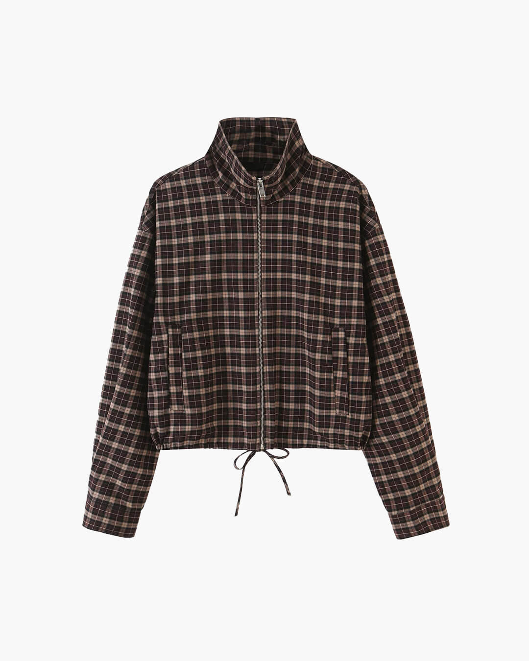 SOKYND Eva High Collar Checked Zip Jacket JacketSOKYND-180887-S-OS-43127S