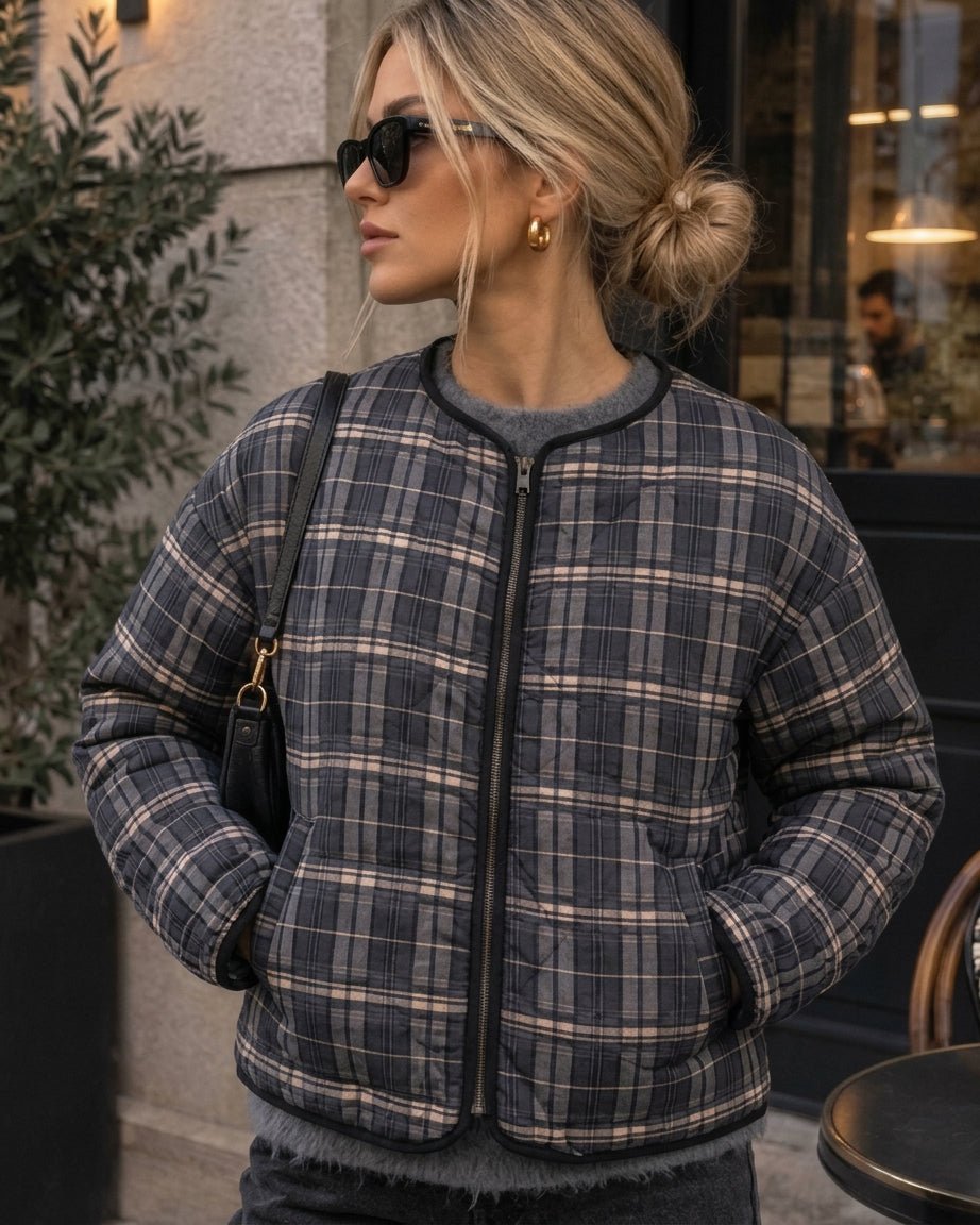 SOKYND Evelyn Plaid Padded Jacket JacketSOKYND-257367-BRO-XS-80599Brown PlaidXS
