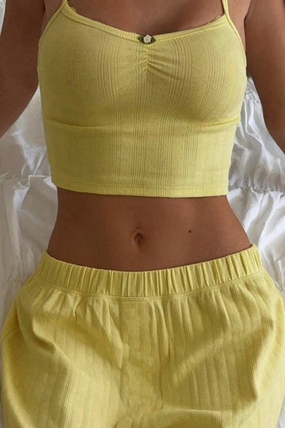 SOKYND Faye Soft Relaxed Cami Pants Set Matching SetsYellowL