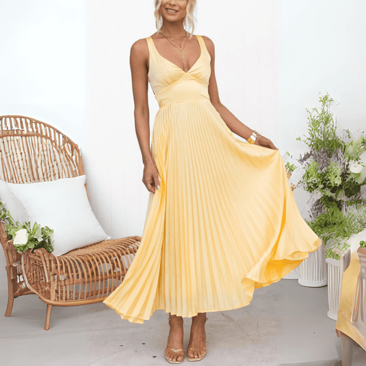 SOKYND Fenella Flowing Pleated Maxi Dress DressS