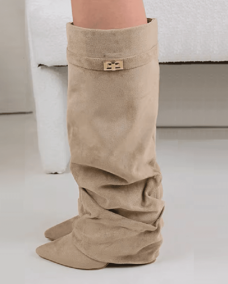 SOKYND Gloria Slouchy Faux Suede Knee High Boots BootsSOKYND-752535-BRO-34-17175Brown34