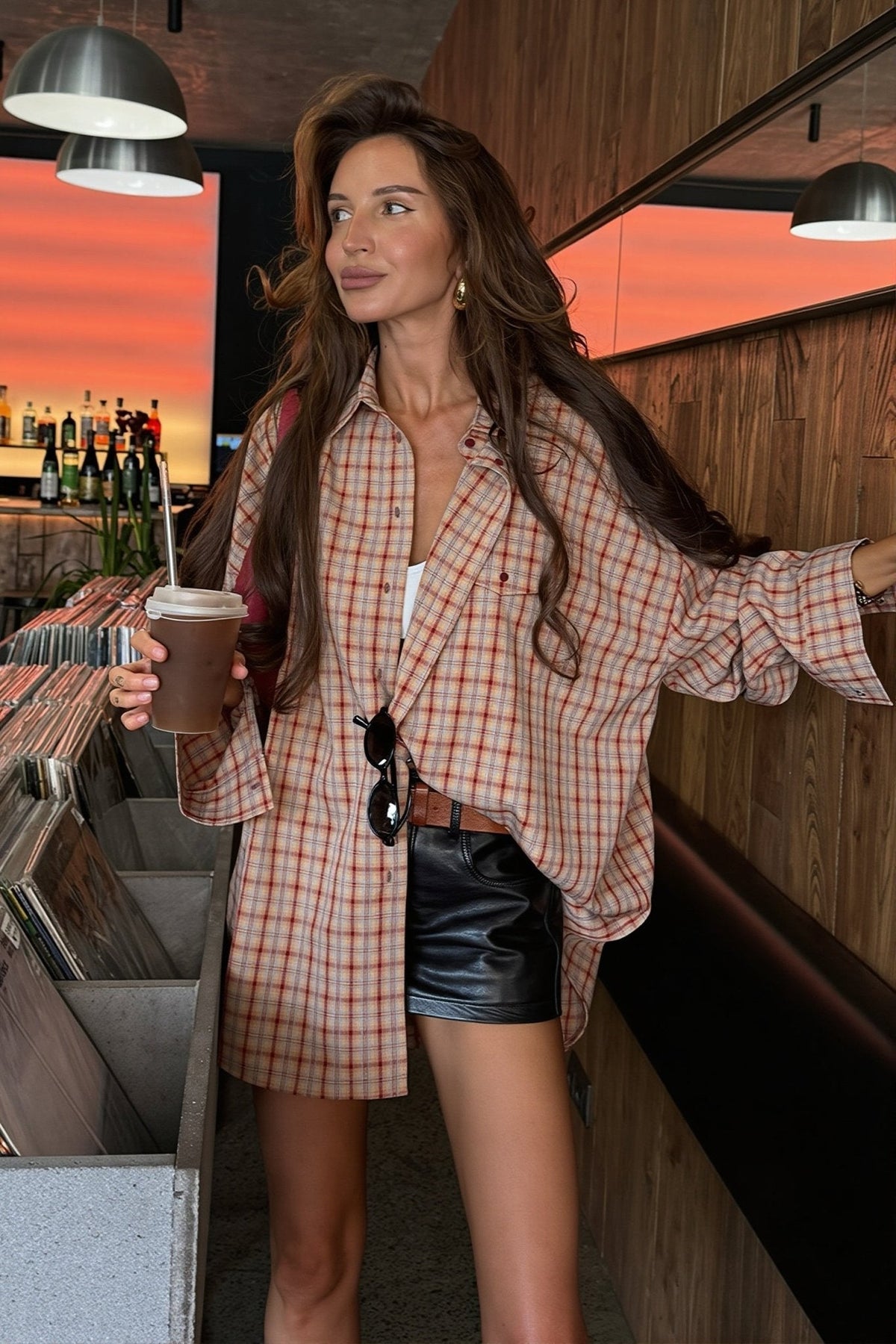 SOKYND Helen Oversized Plaid Shirt Blouse BlouseSOKYND-892823-ORA-S-22071OrangeS
