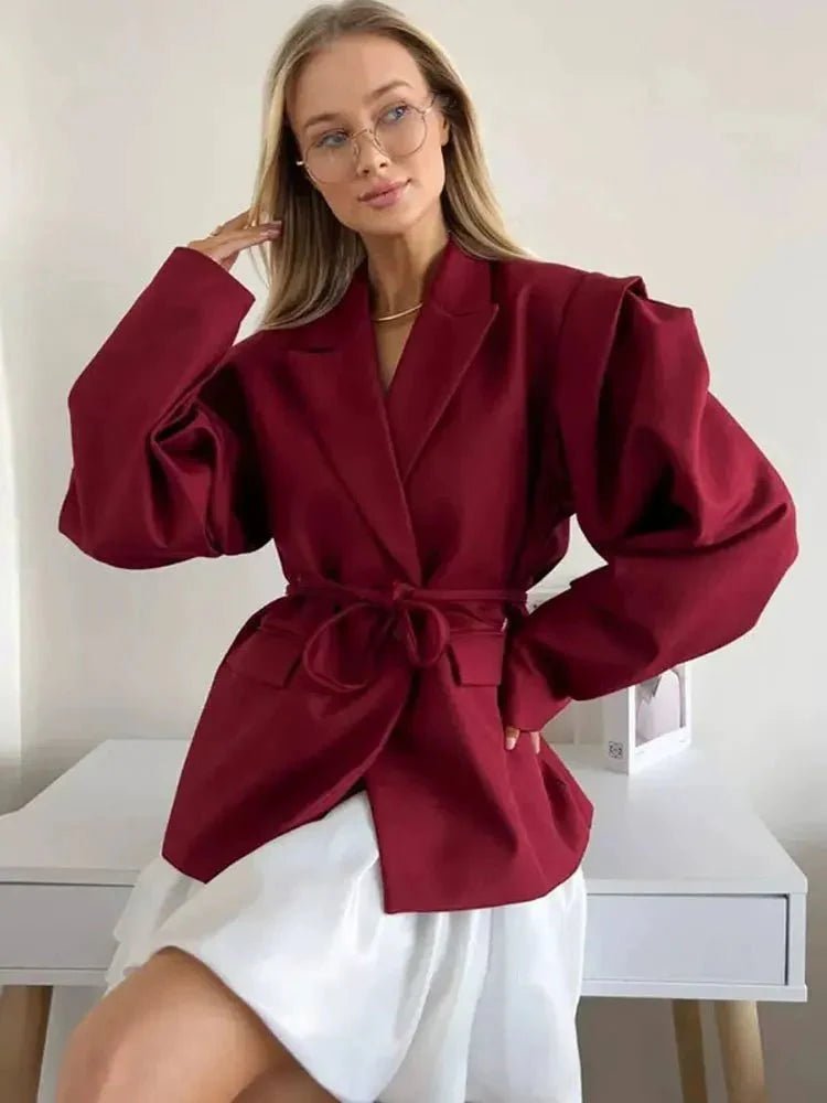 SOKYND Jacinta Wide Sleeve Belted Blazer Coats & JacketsSOKYND-212247-BLU-S-74039BlueS