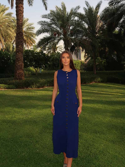 SOKYND Janna Maxi Dress DressNavyM