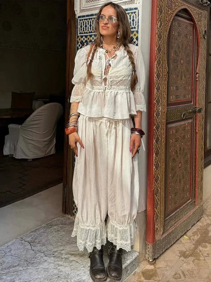 SOKYND Jasmine Lace Lantern Suit Matching SetsSOKYND-950999-WHI-S-47319WhiteS