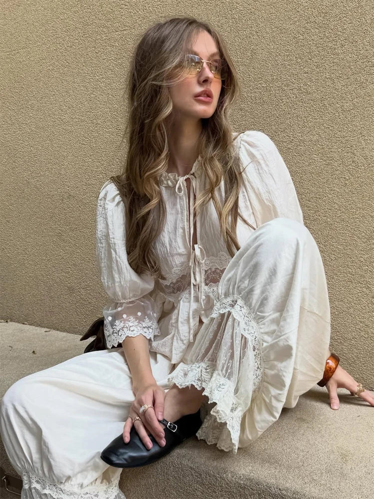 SOKYND Jasmine Lace Lantern Suit Matching SetsSOKYND-950999-WHI-S-47319WhiteS