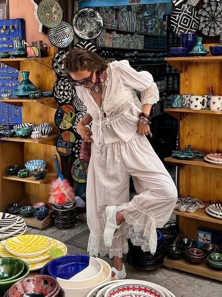 SOKYND Jasmine Lace Lantern Suit Matching SetsSOKYND-950999-WHI-S-47319WhiteS