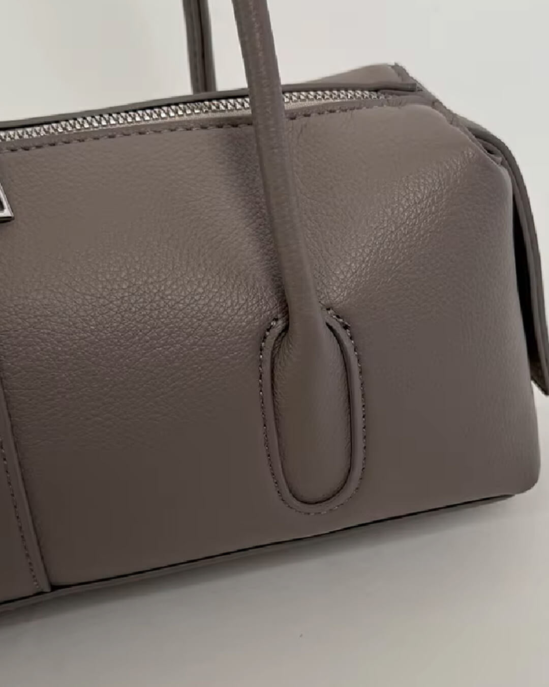 SOKYND Jessica Cylindrical Leather Shoulder Bag BagSOKYND-703639-TAU-OS-45623Taupe-Grey