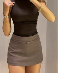 Joanna Side Zip Skort Belt Details