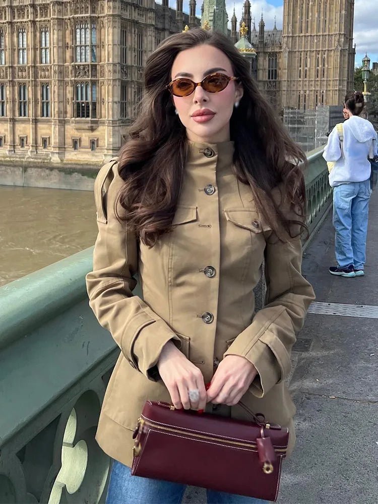 SOKYND Judith Fitted High Neck Jacket Coats & JacketsCT1774219786679948937L