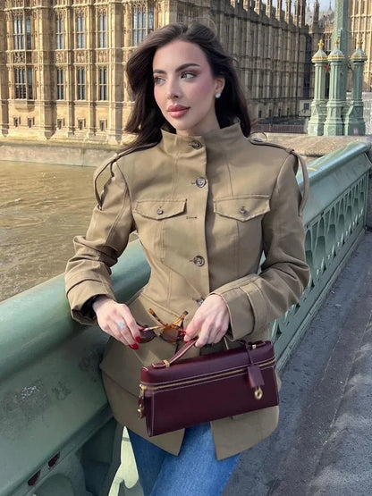 SOKYND Judith Fitted High Neck Jacket Coats & JacketsSR1774219786679694754XS