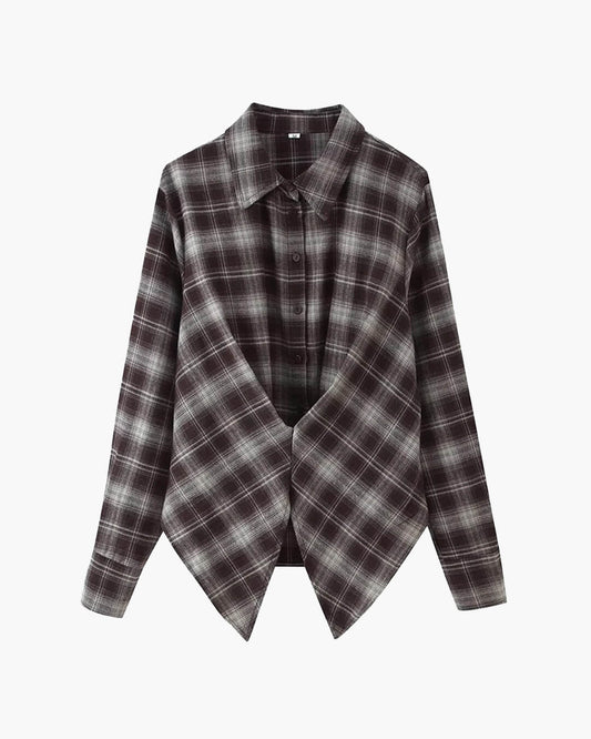 Katie Plaid Cinched-Waist Polo