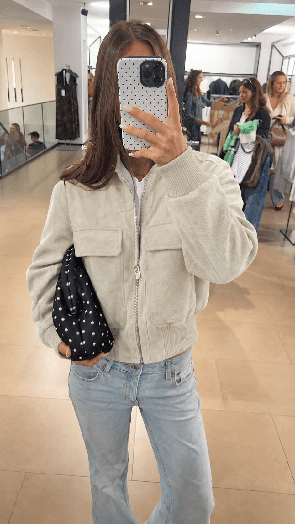 SOKYND Kelly Faux Suede Bomber Jacket JacketSOKYND-911703-WHI-XS-26967WhiteXS