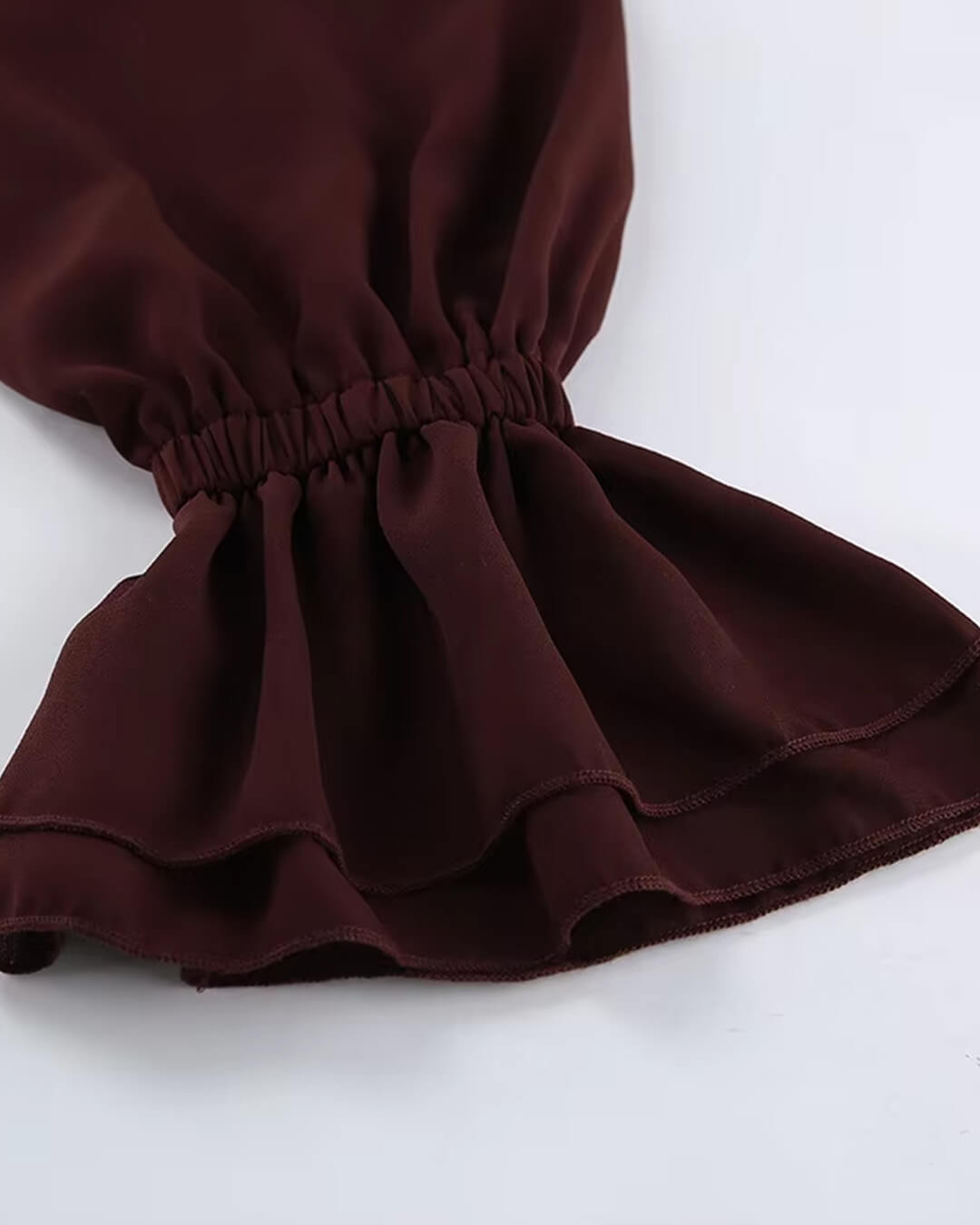 SOKYND Kelly Tie Neck Ruffled Blouse BlouseSOKYND-287383-BUR-M-30391BurgundyM