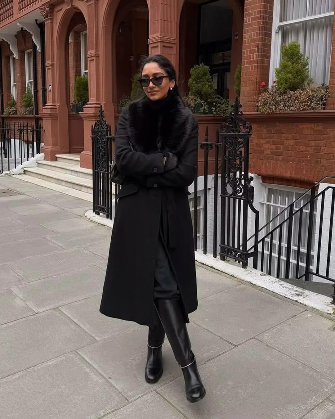 SOKYND Kirsty Faux Fur Collar Maxi Coat Coats & JacketsVt1767625273835803534BlackL