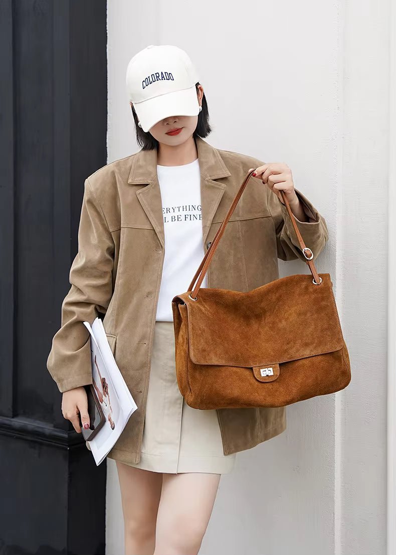 SOKYND Lara Matte Suede Crossbody Tote BagSOKYND-215383-BRO-OS-35095Brown