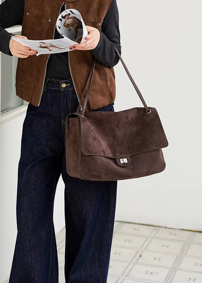 SOKYND Lara Matte Suede Crossbody Tote BagSOKYND-215383-BRO-OS-35095Brown