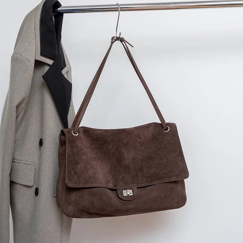 SOKYND Lara Matte Suede Crossbody Tote BagCoffee