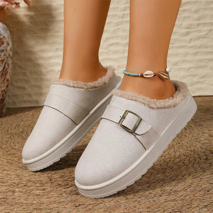 SOKYND Layla Faux Fur Lined Suede Clogs ShoesSOKYND-979991-BEI-37-68695White37