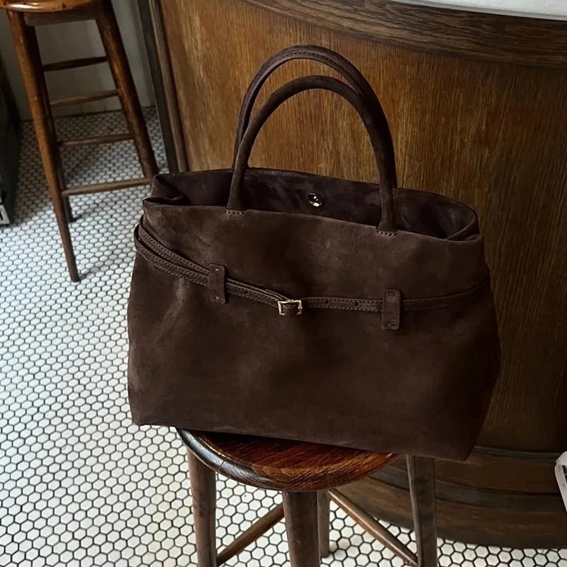 SOKYND Leah Frosted Suede Tote Bag BagSOKYND-958679-KFS-OS-23735Dark Brown