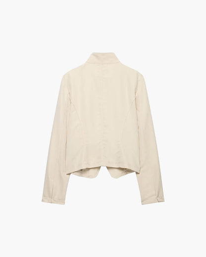 SOKYND Linda Double-Breasted Funnel Neck Blazer BlazerSOKYND-474583-BEI-S-32087BeigeS