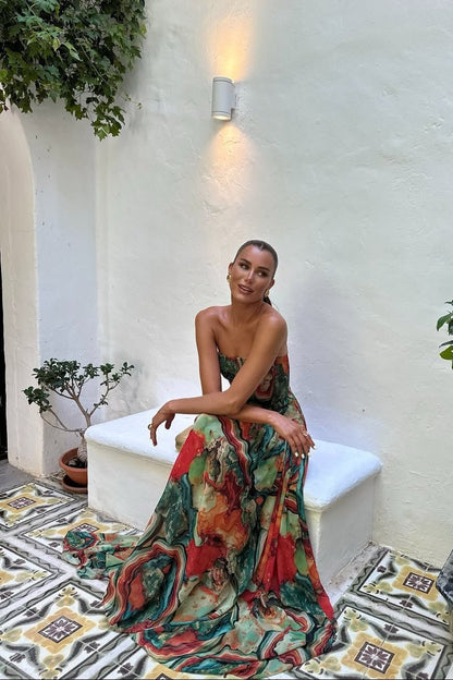 SOKYND Liv Strapless Abstract Print Maxi Dress DressSOKYND-548119-MUL-S-67031MulticolorS