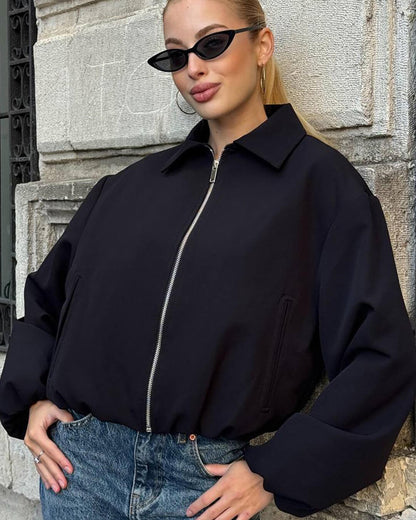 SOKYND Luana Puffed Bomber Jacket Coats & JacketsBlackXS
