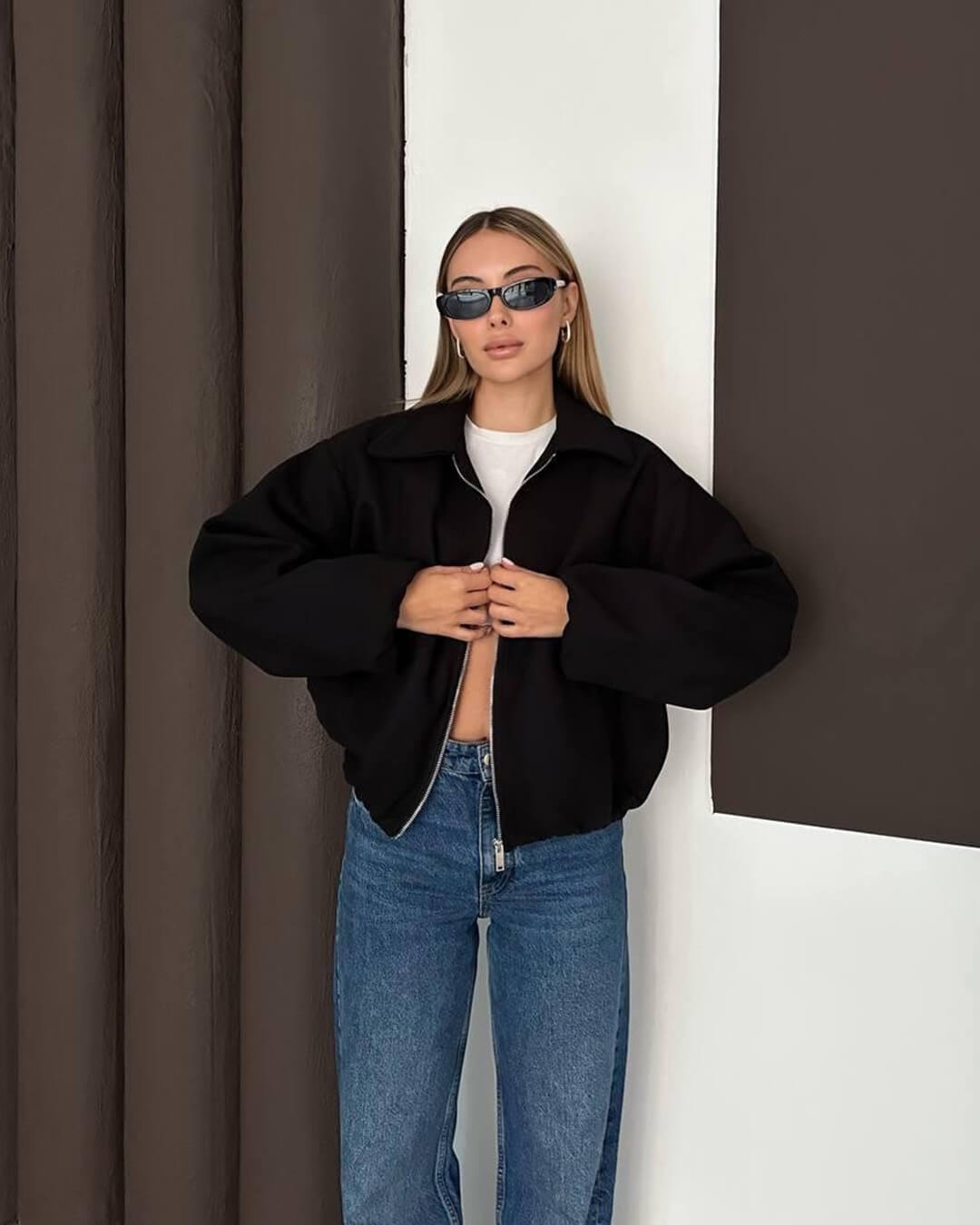 SOKYND Luana Puffed Bomber Jacket Coats & JacketsBlackXS