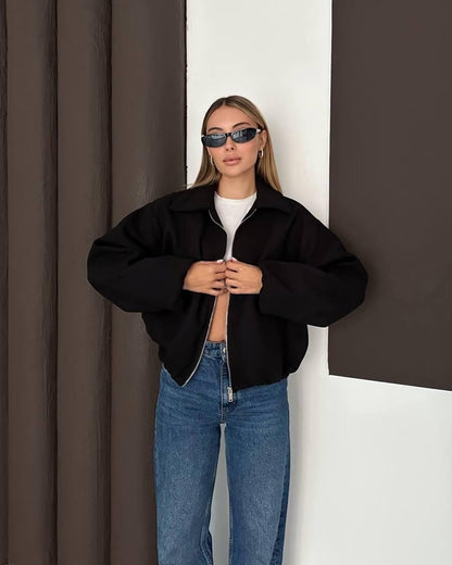 SOKYND Luana Puffed Bomber Jacket Coats & JacketsBlackXS