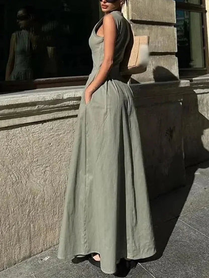 SOKYND Maisie Sleeveless Midi Dress DressSOKYND-195159-OLI-S-87319OliveS