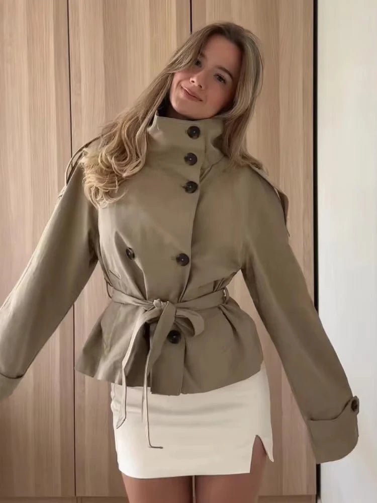 SOKYND Mara Stand Collar Crop Trenchcoat Coats & Jacketsms1774219786663288166TrenchS