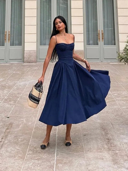 SOKYND Marjorie Sleeveless Strap Midi Dress DressesGO1772777205901931754BlueXS
