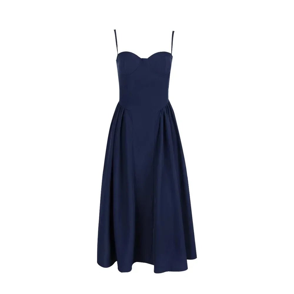 SOKYND Marjorie Sleeveless Strap Midi Dress in Blue