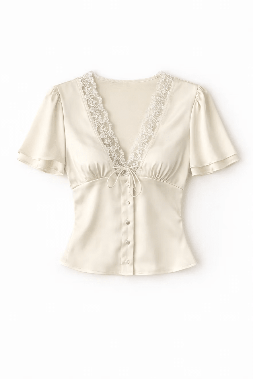 SOKYND Maya Satin Button-Up Blouse TopsSOKYND-116951-DEF-OS-18392BeigeS