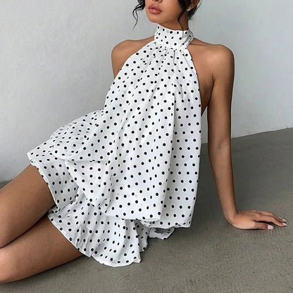 SOKYND Melisande Halter Backless Mini Dress DressesSOKYND-189463-WHI-S-92151WhiteS