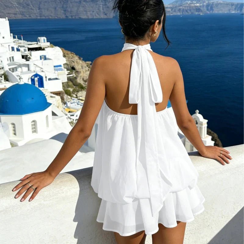 SOKYND Melisande Halter Backless Mini Dress DressesSOKYND-189463-WHI-S-92151WhiteS