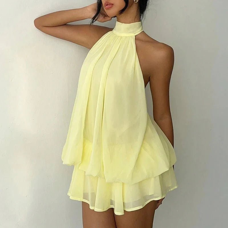 SOKYND Melisande Halter Backless Mini Dress DressesSOKYND-189463-WHI-S-92151WhiteS