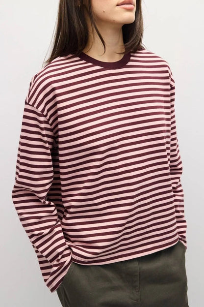 SOKYND Melissa Striped Oversized Knit Sweater SweaterSOKYND-358871-BUR-XS-45143BurgundyXS