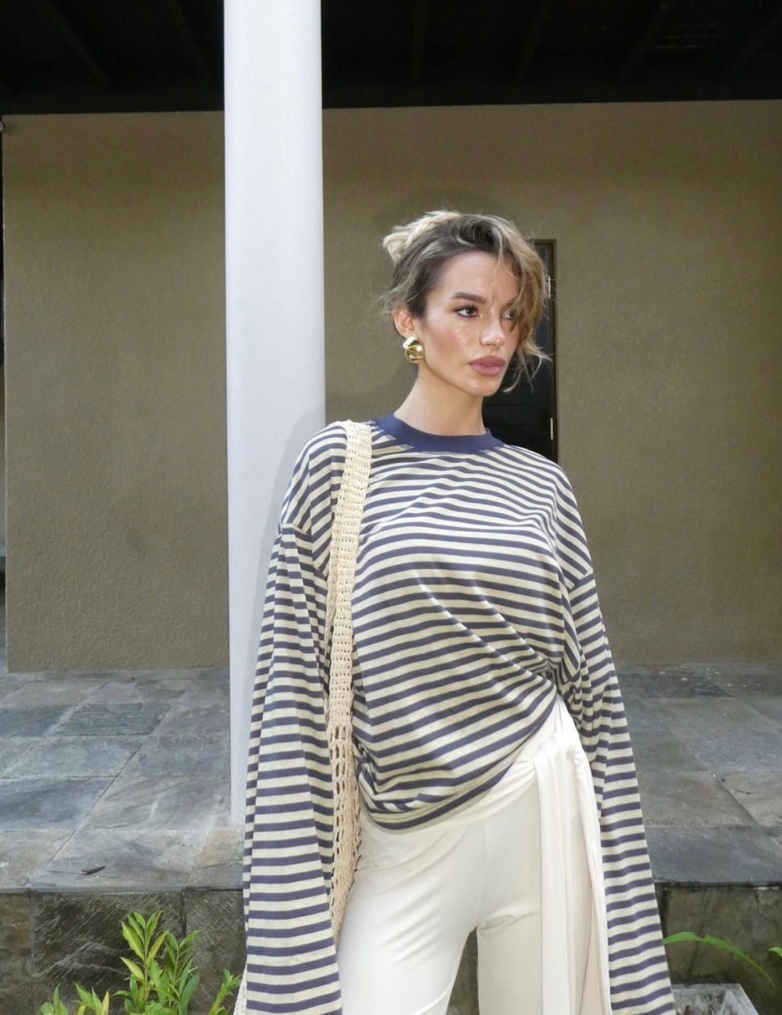 SOKYND Melissa Striped Oversized Knit Sweater SweaterSOKYND-358871-GRE-XS-17463GreenXS