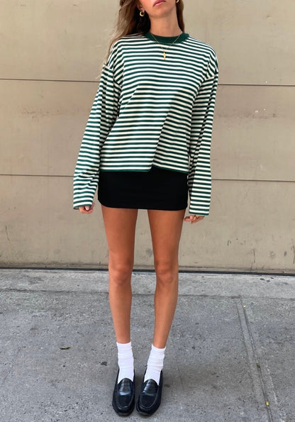 SOKYND Melissa Striped Oversized Knit Sweater SweaterSOKYND-358871-GRE-XS-17463GreenXS